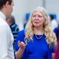 Dr. Fleischmann meets with students